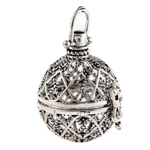 New Arrival Hollow Cage Filigree Ball Box Copper Crown Essential Oil Diffuser Locket Pendants For Making Jewelry DIY