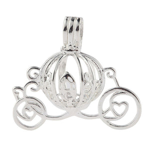 New Arrival Hollow Cage Filigree Ball Box Copper Crown Essential Oil Diffuser Locket Pendants For Making Jewelry DIY