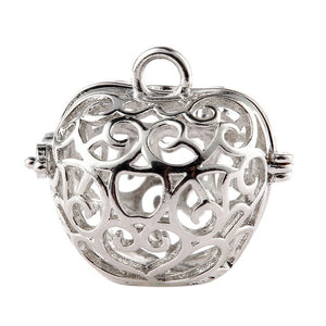 New Arrival Hollow Cage Filigree Ball Box Copper Crown Essential Oil Diffuser Locket Pendants For Making Jewelry DIY