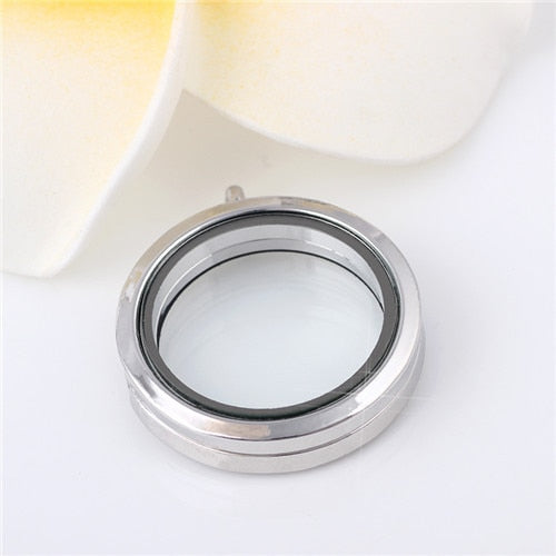 Shuyani (10pcs/lot) 30mm Round Magnetic Living Memory Locket for Charms Floating Locket Pendants without Chain