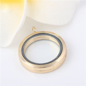 Shuyani (10pcs/lot) 30mm Round Magnetic Living Memory Locket for Charms Floating Locket Pendants without Chain