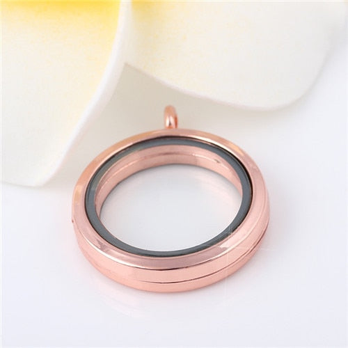 Shuyani (10pcs/lot) 30mm Round Magnetic Living Memory Locket for Charms Floating Locket Pendants without Chain