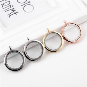 Shuyani (10pcs/lot) 30mm Round Magnetic Living Memory Locket for Charms Floating Locket Pendants without Chain