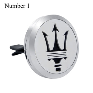 30mm Car Logo Magnet 316 Stainless Steel Car Aromatherapy Locket Free Pads Essential Oil Car Perfume Lockets Drop Shipping