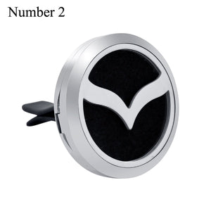 30mm Car Logo Magnet 316 Stainless Steel Car Aromatherapy Locket Free Pads Essential Oil Car Perfume Lockets Drop Shipping