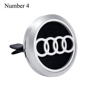 30mm Car Logo Magnet 316 Stainless Steel Car Aromatherapy Locket Free Pads Essential Oil Car Perfume Lockets Drop Shipping