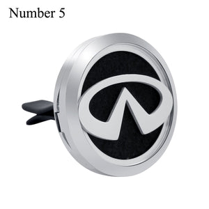 30mm Car Logo Magnet 316 Stainless Steel Car Aromatherapy Locket Free Pads Essential Oil Car Perfume Lockets Drop Shipping