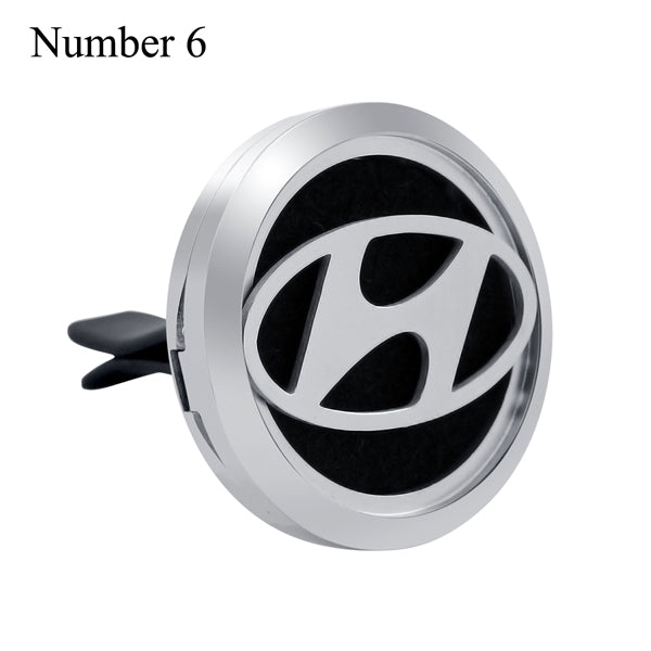 30mm Car Logo Magnet 316 Stainless Steel Car Aromatherapy Locket Free Pads Essential Oil Car Perfume Lockets Drop Shipping