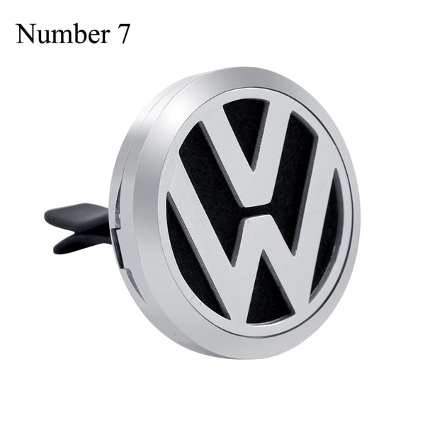 30mm Car Logo Magnet 316 Stainless Steel Car Aromatherapy Locket Free Pads Essential Oil Car Perfume Lockets Drop Shipping