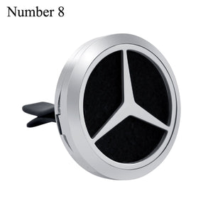 30mm Car Logo Magnet 316 Stainless Steel Car Aromatherapy Locket Free Pads Essential Oil Car Perfume Lockets Drop Shipping