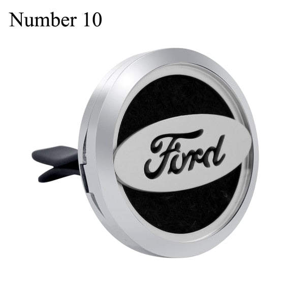 30mm Car Logo Magnet 316 Stainless Steel Car Aromatherapy Locket Free Pads Essential Oil Car Perfume Lockets Drop Shipping