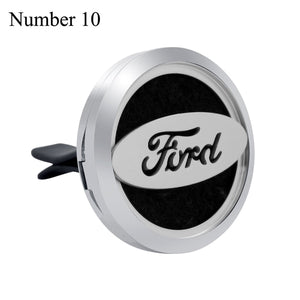 30mm Car Logo Magnet 316 Stainless Steel Car Aromatherapy Locket Free Pads Essential Oil Car Perfume Lockets Drop Shipping