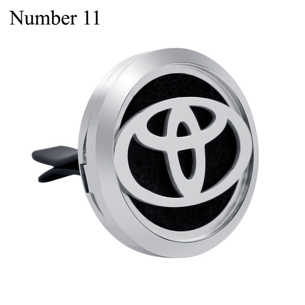 30mm Car Logo Magnet 316 Stainless Steel Car Aromatherapy Locket Free Pads Essential Oil Car Perfume Lockets Drop Shipping