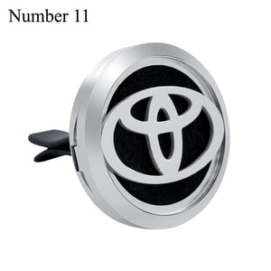 30mm Car Logo Magnet 316 Stainless Steel Car Aromatherapy Locket Free Pads Essential Oil Car Perfume Lockets Drop Shipping