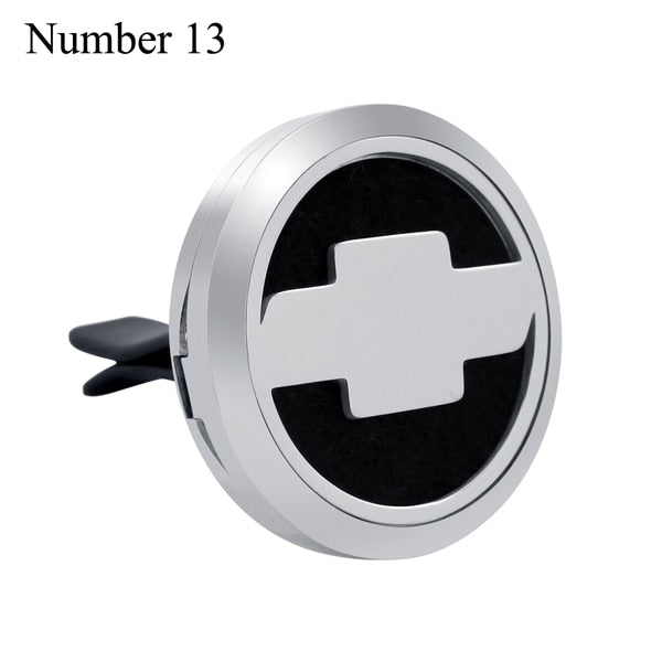 30mm Car Logo Magnet 316 Stainless Steel Car Aromatherapy Locket Free Pads Essential Oil Car Perfume Lockets Drop Shipping
