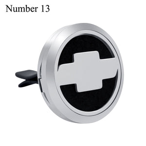 30mm Car Logo Magnet 316 Stainless Steel Car Aromatherapy Locket Free Pads Essential Oil Car Perfume Lockets Drop Shipping