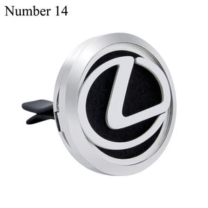 30mm Car Logo Magnet 316 Stainless Steel Car Aromatherapy Locket Free Pads Essential Oil Car Perfume Lockets Drop Shipping