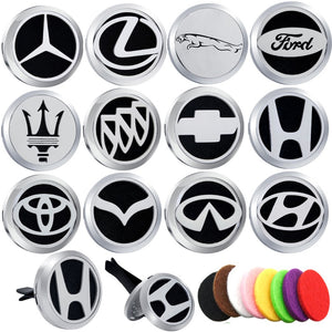 30mm Car Logo Magnet 316 Stainless Steel Car Aromatherapy Locket Free Pads Essential Oil Car Perfume Lockets Drop Shipping