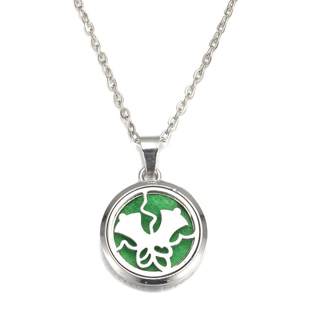 MODKISR Wholesale Cat Exquisite 28mm Essential Oil Diffuser Locket Necklace 316L Stainless Steel Magnetic Fashion Jewelry A13-56