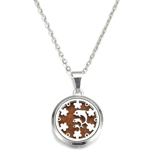MODKISR Wholesale Cat Exquisite 28mm Essential Oil Diffuser Locket Necklace 316L Stainless Steel Magnetic Fashion Jewelry A13-56