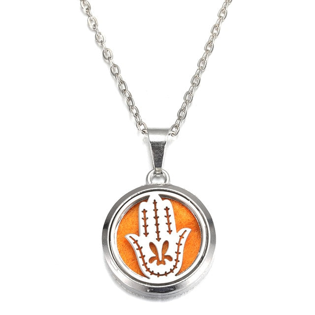 MODKISR Wholesale Cat Exquisite 28mm Essential Oil Diffuser Locket Necklace 316L Stainless Steel Magnetic Fashion Jewelry A13-56