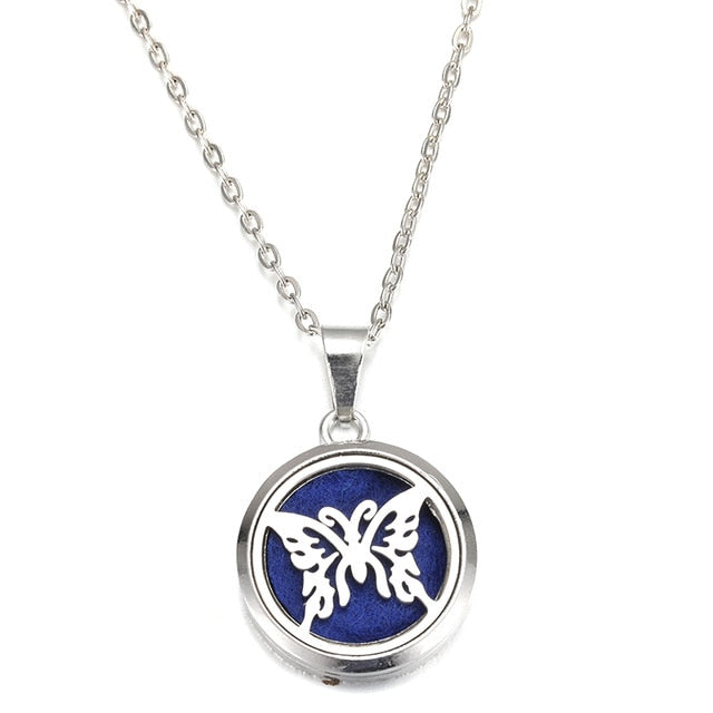 MODKISR Wholesale Cat Exquisite 28mm Essential Oil Diffuser Locket Necklace 316L Stainless Steel Magnetic Fashion Jewelry A13-56