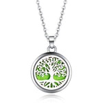 Tree of Life Stainless Steel Aroma Box Pendant Necklace Magnetic Aromatherapy Essential Oil Diffuser Box Locket Pendant Jewelry