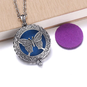 1pcs Aroma Diffuser Necklace Open Antique Vintage Lockets Pendant Perfume Essential Oil Aromatherapy Locket Necklace With Pads