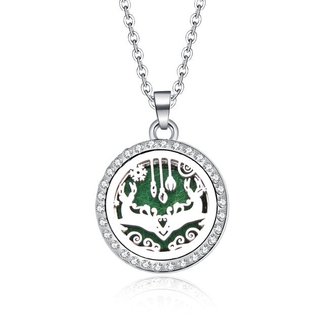 10 styles Aroma locket Necklace Magnetic Stainless Steel Aromatherapy Essential Oil Diffuser Perfume  Locket Pendant Jewelry