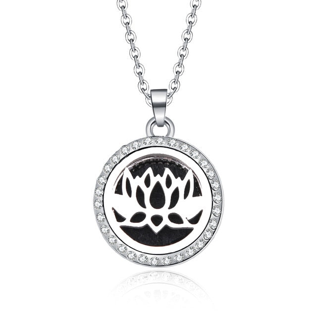 10 styles Aroma locket Necklace Magnetic Stainless Steel Aromatherapy Essential Oil Diffuser Perfume  Locket Pendant Jewelry