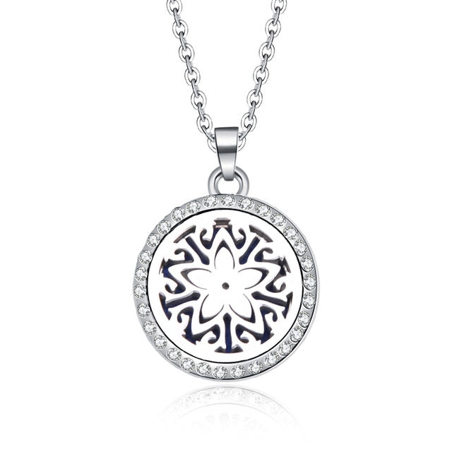 10 styles Aroma locket Necklace Magnetic Stainless Steel Aromatherapy Essential Oil Diffuser Perfume  Locket Pendant Jewelry