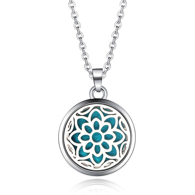 Tree of Life Stainless Steel Aroma Box Pendant Necklace Magnetic Aromatherapy Essential Oil Diffuser Box Locket Pendant Jewelry