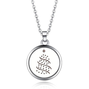 Tree of Life Stainless Steel Aroma Box Pendant Necklace Magnetic Aromatherapy Essential Oil Diffuser Box Locket Pendant Jewelry