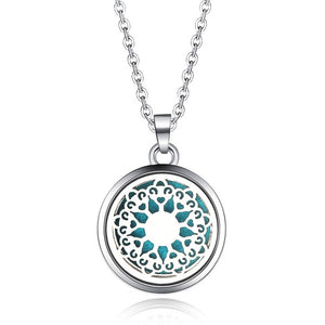 Tree of Life Stainless Steel Aroma Box Pendant Necklace Magnetic Aromatherapy Essential Oil Diffuser Box Locket Pendant Jewelry