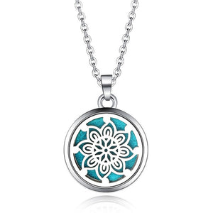 Tree of Life Stainless Steel Aroma Box Pendant Necklace Magnetic Aromatherapy Essential Oil Diffuser Box Locket Pendant Jewelry