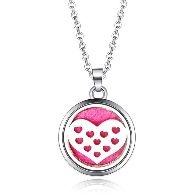 Tree of Life Stainless Steel Aroma Box Pendant Necklace Magnetic Aromatherapy Essential Oil Diffuser Box Locket Pendant Jewelry