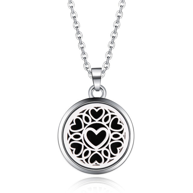 Tree of Life Stainless Steel Aroma Box Pendant Necklace Magnetic Aromatherapy Essential Oil Diffuser Box Locket Pendant Jewelry