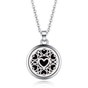 Tree of Life Stainless Steel Aroma Box Pendant Necklace Magnetic Aromatherapy Essential Oil Diffuser Box Locket Pendant Jewelry