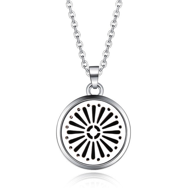 Tree of Life Stainless Steel Aroma Box Pendant Necklace Magnetic Aromatherapy Essential Oil Diffuser Box Locket Pendant Jewelry