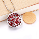 Round flower Aroma Diffuser Necklace Perfume Essential Oil Diffuser Aromatherapy Locket Pendant Necklace Women jewelry