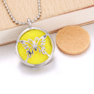 Round flower Aroma Diffuser Necklace Perfume Essential Oil Diffuser Aromatherapy Locket Pendant Necklace Women jewelry