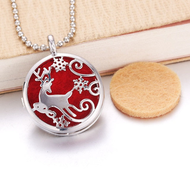 Round flower Aroma Diffuser Necklace Perfume Essential Oil Diffuser Aromatherapy Locket Pendant Necklace Women jewelry