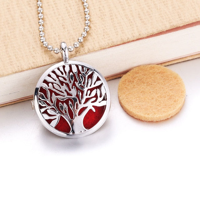 Round flower Aroma Diffuser Necklace Perfume Essential Oil Diffuser Aromatherapy Locket Pendant Necklace Women jewelry
