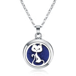 MODKISR Wholesale Cat Exquisite 28mm Essential Oil Diffuser Locket Necklace 316L Stainless Steel Magnetic Fashion Jewelry A13-56