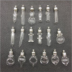 10pcs 5mm glue cap glass Vial Pendant locket charms mini wishing glass bottles with Tassel cap name on rice art jewelry making