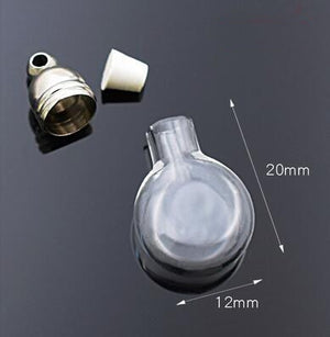 10pcs 5mm glue cap glass Vial Pendant locket charms mini wishing glass bottles with Tassel cap name on rice art jewelry making