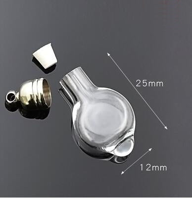 10pcs 5mm glue cap glass Vial Pendant locket charms mini wishing glass bottles with Tassel cap name on rice art jewelry making