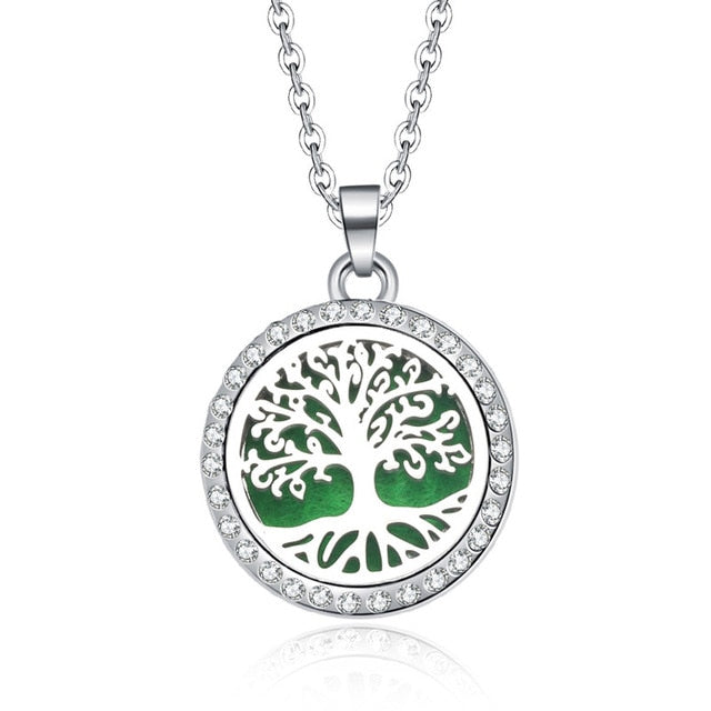 Aromatherapy Lockets necklace paw pattern Essential Oils Aroma Diffuser rhinestones locket Perfume Pendant Necklace cute gift