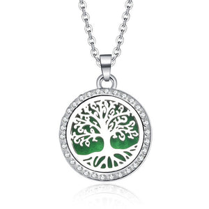 Aromatherapy Lockets necklace paw pattern Essential Oils Aroma Diffuser rhinestones locket Perfume Pendant Necklace cute gift