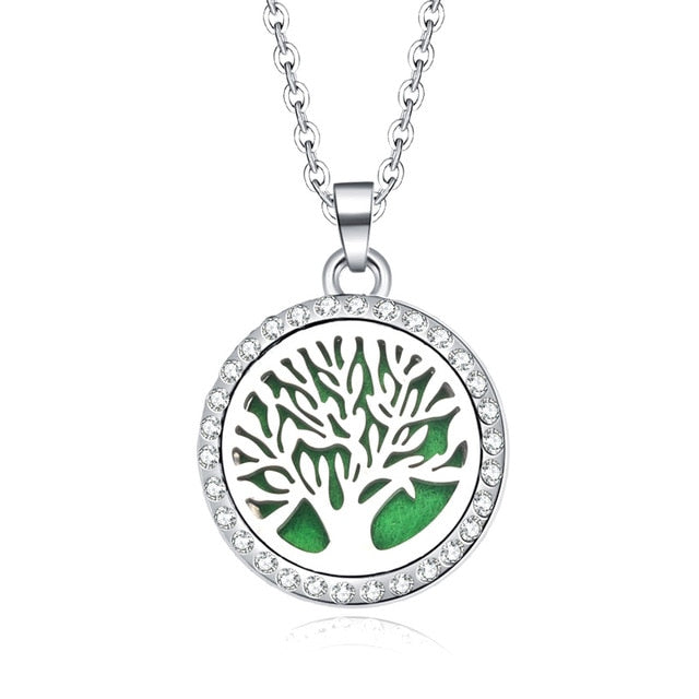 Aromatherapy Lockets necklace paw pattern Essential Oils Aroma Diffuser rhinestones locket Perfume Pendant Necklace cute gift